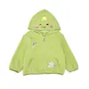 Ropa de abrigo para niña para otoño e invierno 2026, nuevo abrigo de invierno cálido con capucha y forro de forro polar de dinosaurio verde para niños