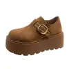 Nuevos Zapatos Casuales de Suela Gruesa de Otoño para Mujer, Mocasines sin Cordones, 2026, que Aumentan la Altura, Perezosos, Retro, Feos-Bonitos, para Personas Bajas