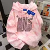 2025 Nueva Sudadera con Capucha Creativa Callejera Americana para Mujer Otoño e Invierno Estilo Coreano Personalizada Casual Tie-Dye Top Caqui