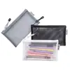Procesamiento y Personalización de Bolsa Transparente para Documentos A6 Bolsa de Malla de Poliéster para Examen de Estudiante Papelería Bolsa con Logo de Empresa Redacción OEM