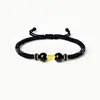 Pulseira de Contas da Sorte com Mantra de Seis Caracteres em Ouro Puro 999, Pulseira Trançada de Obsidiana, Ano do Zodíaco, Atacado de Fábrica