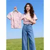 Camiseta de Manga Corta Holgada y Versátil para Hombro Derecho para Mujer 2026 Nuevo Estilo Coreano Hermoso Diseño Top Camiseta de Verano para Mujer