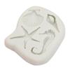 Molde de Silicone Cavalo-Marinho Concha Búzios Estrela do Mar Molde para Decoração de Bolo Fondant Molde para Modelagem com Argila Macia DIY