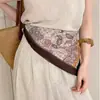 Lenço multiuso~ Lenço de seda estampado em algodão e linho vintage com franjas para mulheres, lenço de pescoço de alta qualidade, pode ser usado com calças como um lenço de cintura