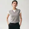 Colección Otoño/Invierno 2026 de Bai Cai Rong: Chaleco de cachemir con cuello en V, chaleco de punto sin mangas, chaleco holgado para superponer