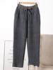 100 Calças Skinny de Lã Pura Feminina Outono e Inverno Novas Calças de Malha Casual Staggedness All-match Calças de Nabo Engrossadas