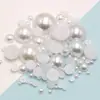 2-20mm Media Cara Perla de Imitación Semicírculo Perla Plana Blanca Parche Blanco Accesorios para el Cabello Hechos a Mano DIY Accesorios