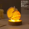 Luz nocturna enchufable de decoración para el hogar muy atractiva con forma de erizo de mar y caracola marina, decoración luminosa para mesa de noche y mesita de noche de dormitorio