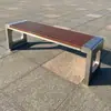 Sillas de Parque, Bancos para Exteriores, Bancos de Madera Plástica Anti-Corrosión de Hierro Forjado, Asientos para Plazas de Centros Comerciales, Bancos de Descanso para Exteriores, Acero Inoxidable