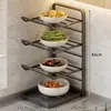 Estante Multifuncional para Preparación de Alimentos de Cocina, Plato Lateral y Estante de Almacenamiento de Platos, Estante de Múltiples Niveles para Frutas y Verduras en Encimera del Hogar