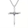 Popular Colgante de Uña Cruzado en Stock Personalidad Hip-Hop de Larga Duración Tendencia Collar de Cruz para Hombres y Mujeres Acero de Titanio