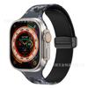 Para Apple Watch Pulseira de silicone impressa iwatch8Ultra transparente luminosa Apple pulseira dobrável magnética