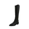 Botas Altas con Cremallera Trasera Moda Femenina Versátiles Más Terciopelo Botas Altas Botas de Caballero 2026 Otoño/Invierno Nuevas Botas Largas Botas de Algodón Mujer