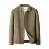 Chaqueta Casual para Hombre con Solapa Estilo Old Money 2026 Otoño Nueva Chaqueta Exterior de Color Sólido para Hombre