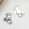 1 Coelho da Páscoa de Prata Antiga Pingente de Liga de Zinco Acessórios Criativos para Joias DIY Brincos Chaveiro Pingente Pequeno