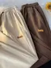 Pantalones Rectos Casuales de Verano de Seda de Hielo con Caída 2025 Pantalones Largos de Pierna Ancha Delgados para Hombre Sueltos Talla Extra Elásticos Pantalones Recortados
