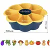 Prato Rotatório para Fondue, Travessa de Legumes, Artefato de Preparo de Alimentos Doméstico de Cozinha, Cesta Escorredora de Legumes, Prato Giratório