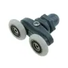 Plástico de Nylon Cinza Polia Dupla para Balanço Polia Curva para Box de Banheiro Polia Antiga para Box de Banheiro Roldana para Porta de Correr