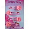 Flor de Resina Ecológica BB Clip Clip de Gota d'água Rosa Acessórios de Joias de Resina Joias de Cabeça Europeias e Americanas Joias Infantis