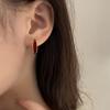 Coreia do Sul Dongdaemun Glaze Square Ear Buckle Personalidade Nicho Design Sense Geométrico Temperamento All-match Brincos Daily Commuter