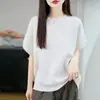 Outono e Inverno Novo Estilo 100% Lã Pura Colete de Manga Curta para Mulheres Colete Solto em Camadas Suéter Colete de Gola Redonda Colete Tricotado