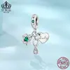 Pingente Lucky de Três Peças Aifulu Joia em Prata de Lei S925 Pulseira DIY Acessórios de Contas Trevo de Quatro Folhas Coração