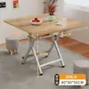 Mesa de comedor plegable, mesa redonda sencilla para viviendas de alquiler, mesa portátil para exteriores para montar puestos, mesa cuadrada pequeña para apartamentos pequeños