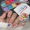 Uñas artísticas de macarrón de colores, cuentas semiesféricas, frijoles de caramelo de dopamina, decoraciones de perlas de fondo plano en caja, resina para uñas, pedrería