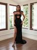 2022 Nuevo Sitio Independiente de Moda Femenina Transfronteriza Ebay Vestido de Noche Sexy sin Tirantes de Lentejuelas Bodycon