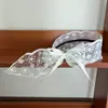 Nuevo Pañuelo de Seda con Encaje, Lazo y Cinta, Diadema de Ala Ancha para Mujer, Flores Bordadas Francesas, Accesorios para el Cabello de Uso Diario