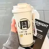 26 Nueva Taza Térmica Portátil para Mujer Alta Apariencia Taza de Agua con Popote Acero Inoxidable 304 Pareja Celebridad de Internet Almacenamiento en Frío Taza de Café.