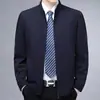 Chaqueta de solapa para hombre de mediana edad, primavera y otoño 2025, fina, casual, marca de centro comercial, chaqueta para funcionario