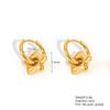 Pendientes de acero inoxidable del mismo estilo de Amazon, estilo europeo y americano, con forma de estrella de amor sencilla de cinco puntas, pendientes de acero de titanio en oro de 18 quilates, joyería