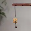 Colgante de Tallado en Madera de Durazno de Oso Lindo Colgante para Bolsa Hecho a Mano DIY Llavero Colgante Joyería Creativa