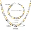 Moda Hip-Hop Europea y Americana Set de Cadenas Lisas Collar de Acero Inoxidable Cadena Cubana 8mm Collar Set de Cadenas con Patrón Horizontal