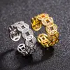 Anillo de Moneda de Circonita Estilo Tiktok para Mujer, Anillo Abierto Ajustable con un Diseño de Alta Gama, Lujo Ligero y Único