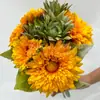 Flor de Crisantemo Sol Simulado Girasol Americano Flor Artificial Venta al por mayor Exhibición de Escritorio para el Hogar Ramo de Crisantemo de Mil Capas Floral