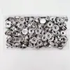 200 piezas plateadas de 15 mm de acero inoxidable 201 botones de presión grandes de metal de cuatro partes juego de herramientas para botones de presión
