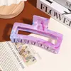 Tiktok Clips de Cabelo Quadrados Extra Grandes com Padrão de Mármore Transfronteiriços para Penteados Modernos, Adequados para Cabelos Grossos e Penteados Presos, Presilha Tubarão