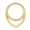 Moda Europeia e Americana Aço Inoxidável 316 Argola de Nariz Atacado Amazon Coração de Pêssego Incrustado com Zircônia Joia de Piercing para Septo Nasal Dupla Face