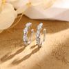 Brincos de Clipe de Diamante Flash Sem Furos, Geométricos Ondulados Simples, Ear Cuffs de Zircônia Navete, Estilo Europeu e Americano, Estilo Elegante de Rua