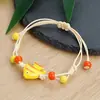 Jingdezhen Navidad Cerámica Cuerda Trenzada Pulsera Animales de Dibujos Animados Cuerda de Mano Joyería al por Mayor para Atracciones Turísticas Nicho Lujo Ligero