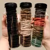 Elásticos de Cabelo Rosqueados e Cordas de Cabelo Enlatados para Mulheres, Acessórios de Cabelo Elásticos Simples e Duráveis, Prendedores de Rabo de Cavalo de Alta Elasticidade, Frete Grátis de Verão