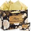 Bolsa de Regalo para Jubilación para Mujeres Negro Dorado Caja de Regalo Feliz Jubilación