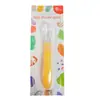 Colher de Silicone Macia com Cabeça Suave para Bebê Montada em Cartão Colher de Aprendizado para Comer Bebê Colher de Alimentação para Purê de Frutas Colher para Recém-Nascido