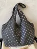 Bolsa de mano tipo tote de estilo coreano, minimalista, con estampado de letras y lunares para mujer, nueva colección 2026, gran capacidad, bolso de hombro, casual y adecuado para ir al trabajo