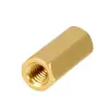 Columna de Soporte Hexagonal de Latón M3 de Doble Extremo Columna de Cobre Varilla Roscada Interna Metal Hueco Fijación de Placa Base Columna de Aislamiento Cilíndrica