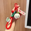 Colgante de Crochet de Lana Cosas Buenas Suceden Fruta de Peluche Caqui Melocotón Manzana Llavero Colgante para Bolso Pequeño Regalo