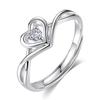 Moda Coreana Anillo de Amor Doble Hueco Más Vendido Diamante Anillo Abierto para Mujer Anillo de Corazón Fabricante Venta al por Mayor