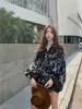 Roupa de proteção solar cardigã feminino verão fino tie-dye camisa jaqueta senso de design nicho camisa estilo Hong Kong top retrô